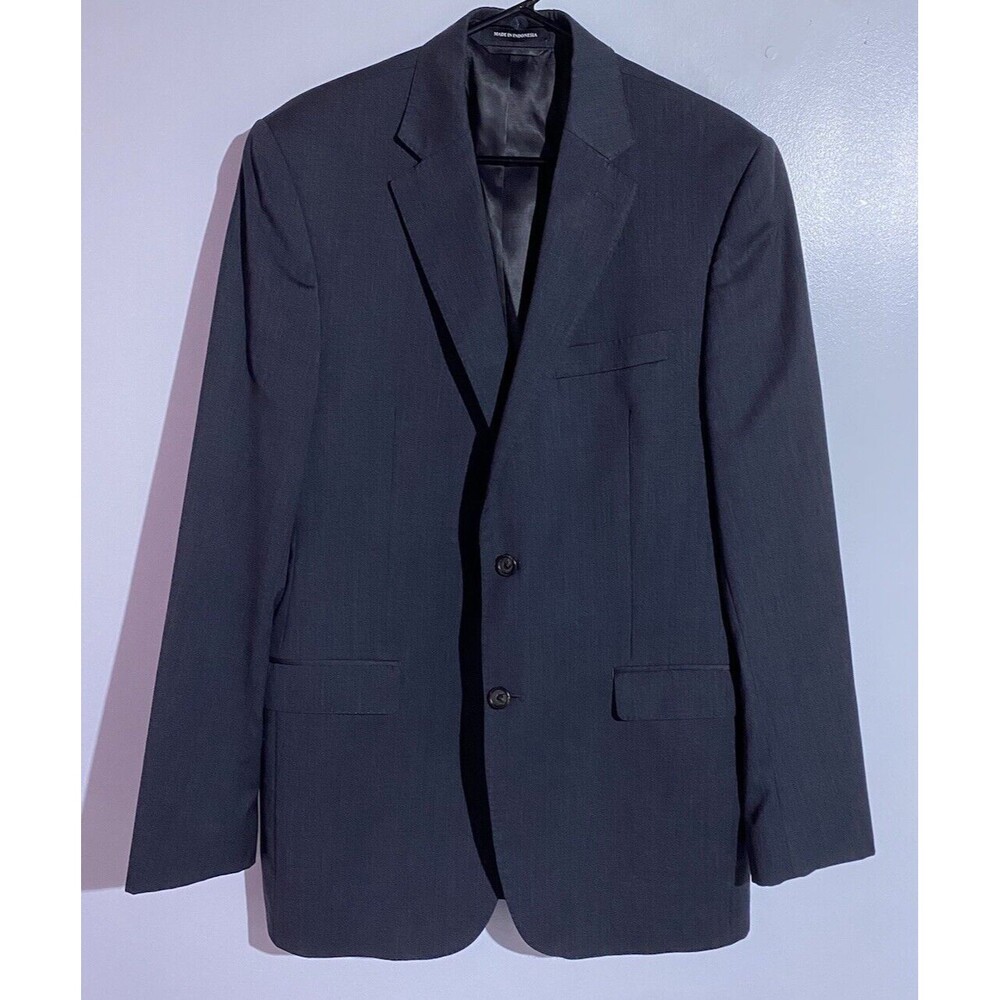Lauren Ralph Lauren Blazer Mens 40L Gray Slim Black Label Wool Sport Coat Jacket